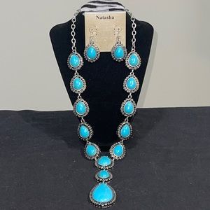 Natasha Turquoise Necklace with Matching Earrings